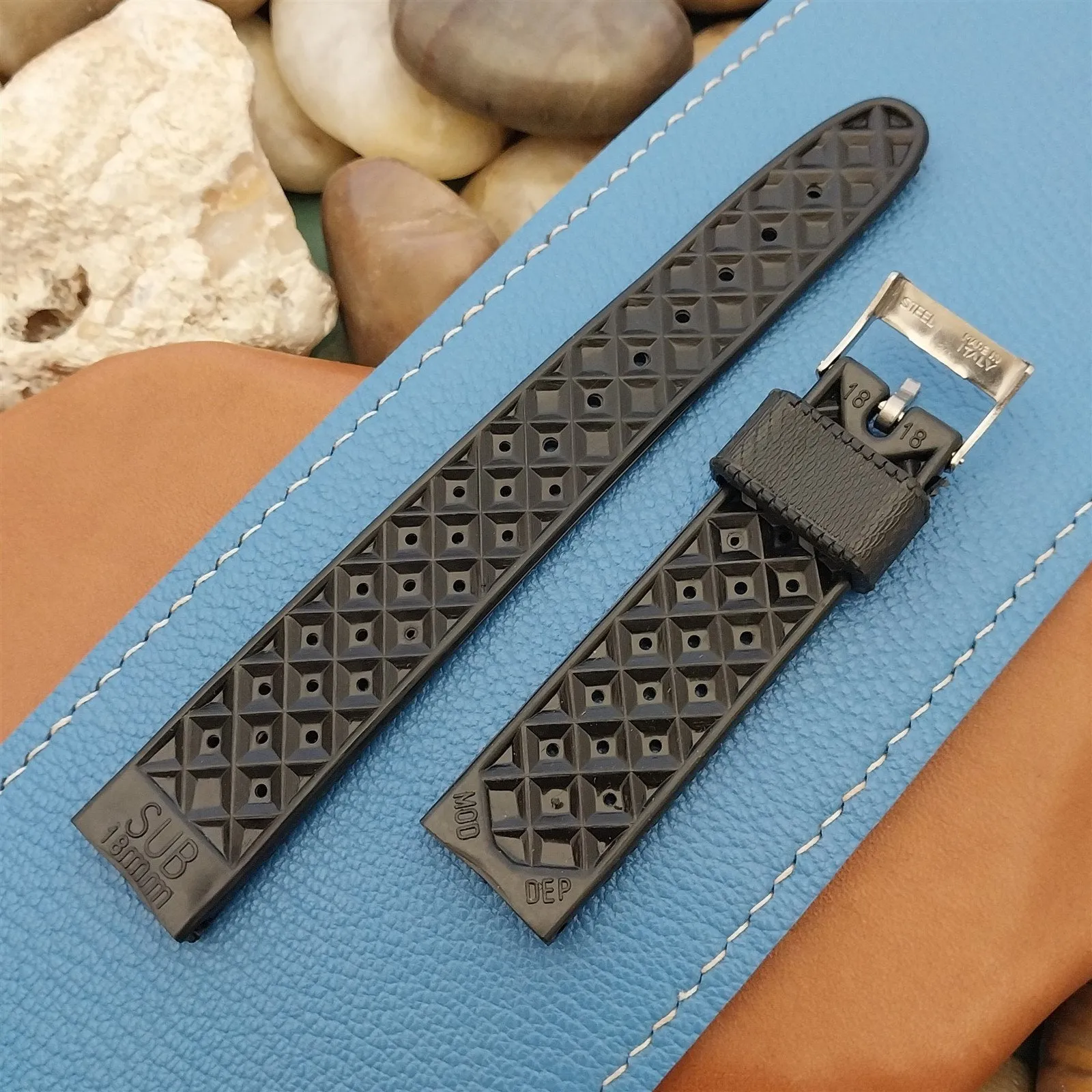 18mm SUB Swiss Perforated Tropical Diver Strap Unused 1960s Vintage Watch Band