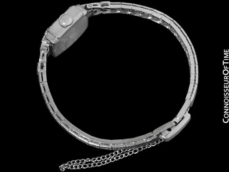 1960's Blancpain Vintage Ladies Classic Cocktail Watch - 14K White Gold & Diamonds