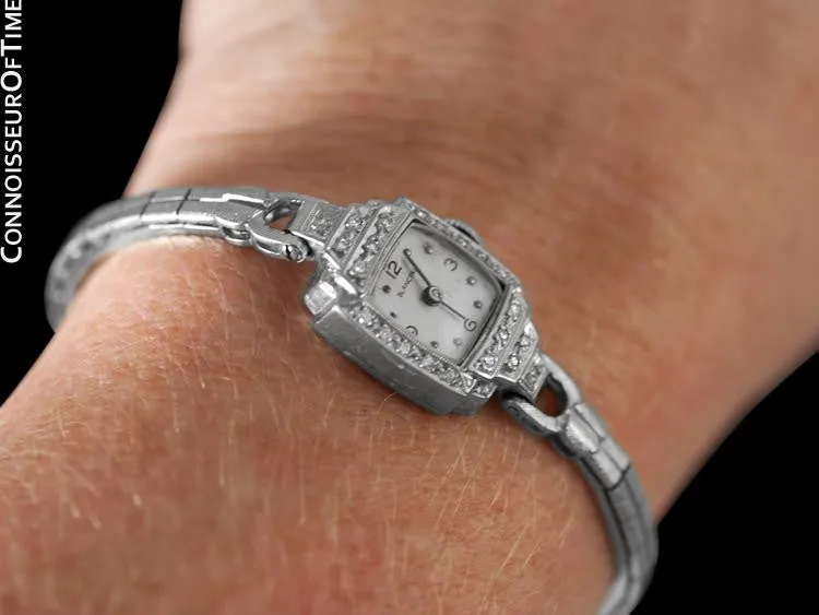 1960's Blancpain Vintage Ladies Classic Cocktail Watch - 14K White Gold & Diamonds