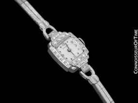 1960's Blancpain Vintage Ladies Classic Cocktail Watch - 14K White Gold & Diamonds