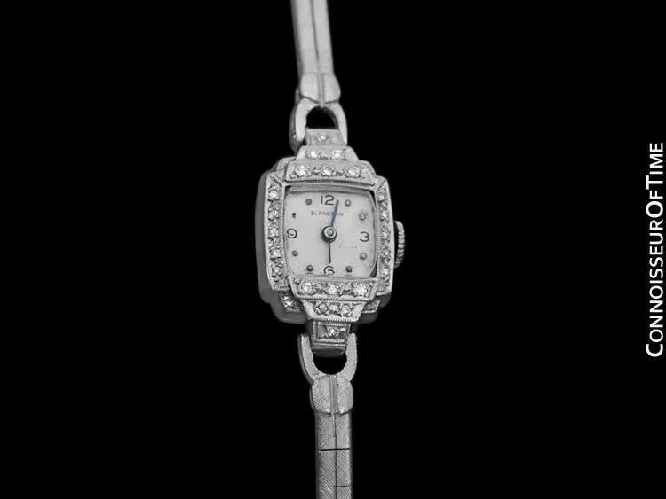 1960's Blancpain Vintage Ladies Classic Cocktail Watch - 14K White Gold & Diamonds