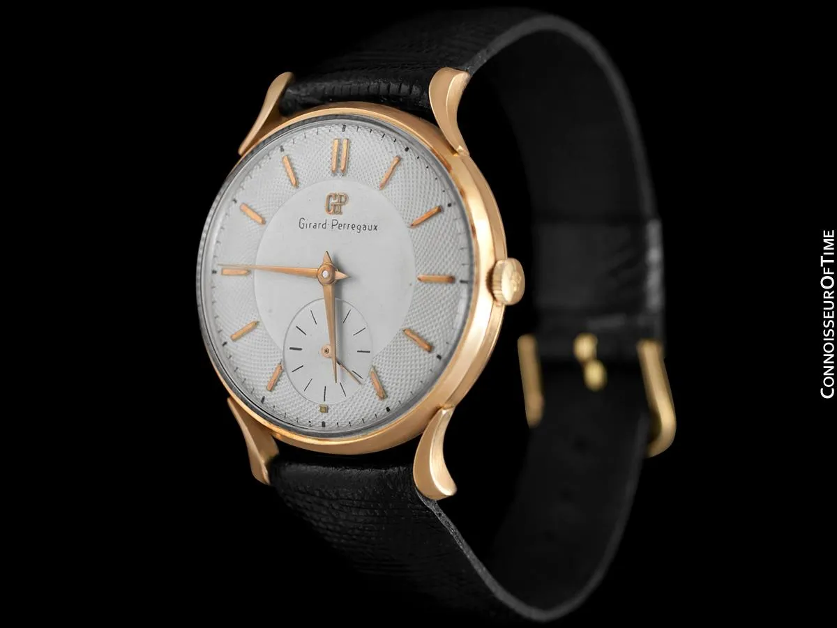 1960's Girard Perregaux Vintage Large Mens Watch - 18K Rose Gold