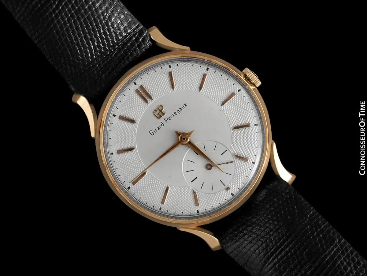 1960's Girard Perregaux Vintage Large Mens Watch - 18K Rose Gold