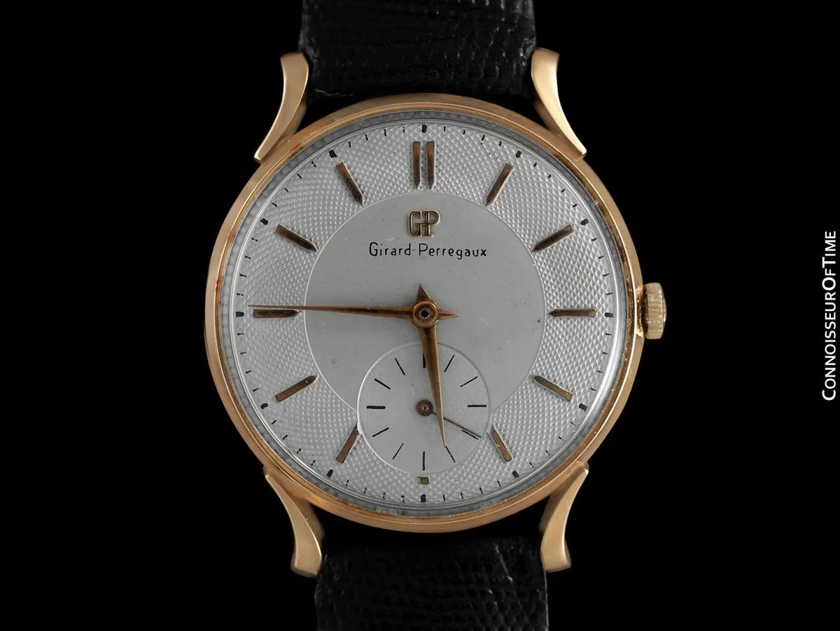 1960's Girard Perregaux Vintage Large Mens Watch - 18K Rose Gold