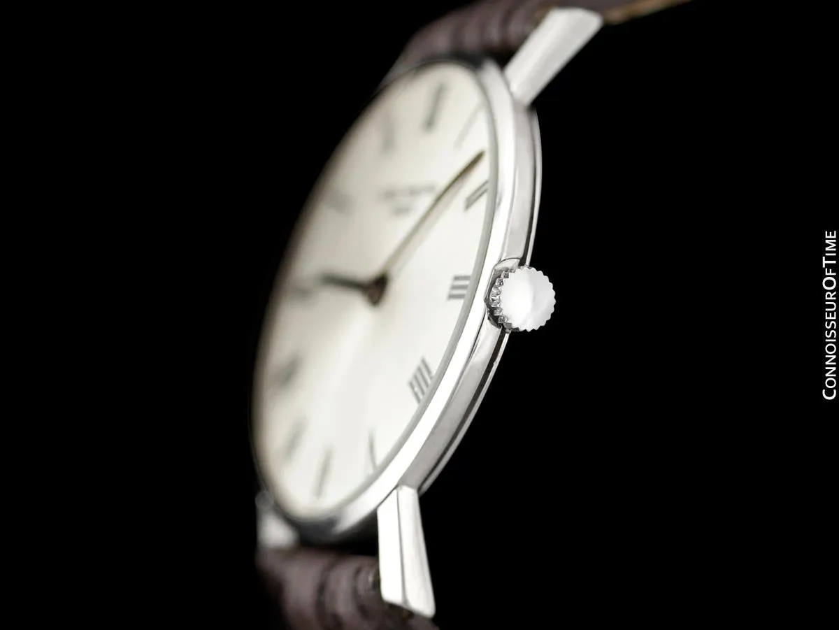 1965 Patek Philippe Vintage Mens Midsize "Ultra Thin" Wristwatch, Ref. 3470 - 18K White Gold