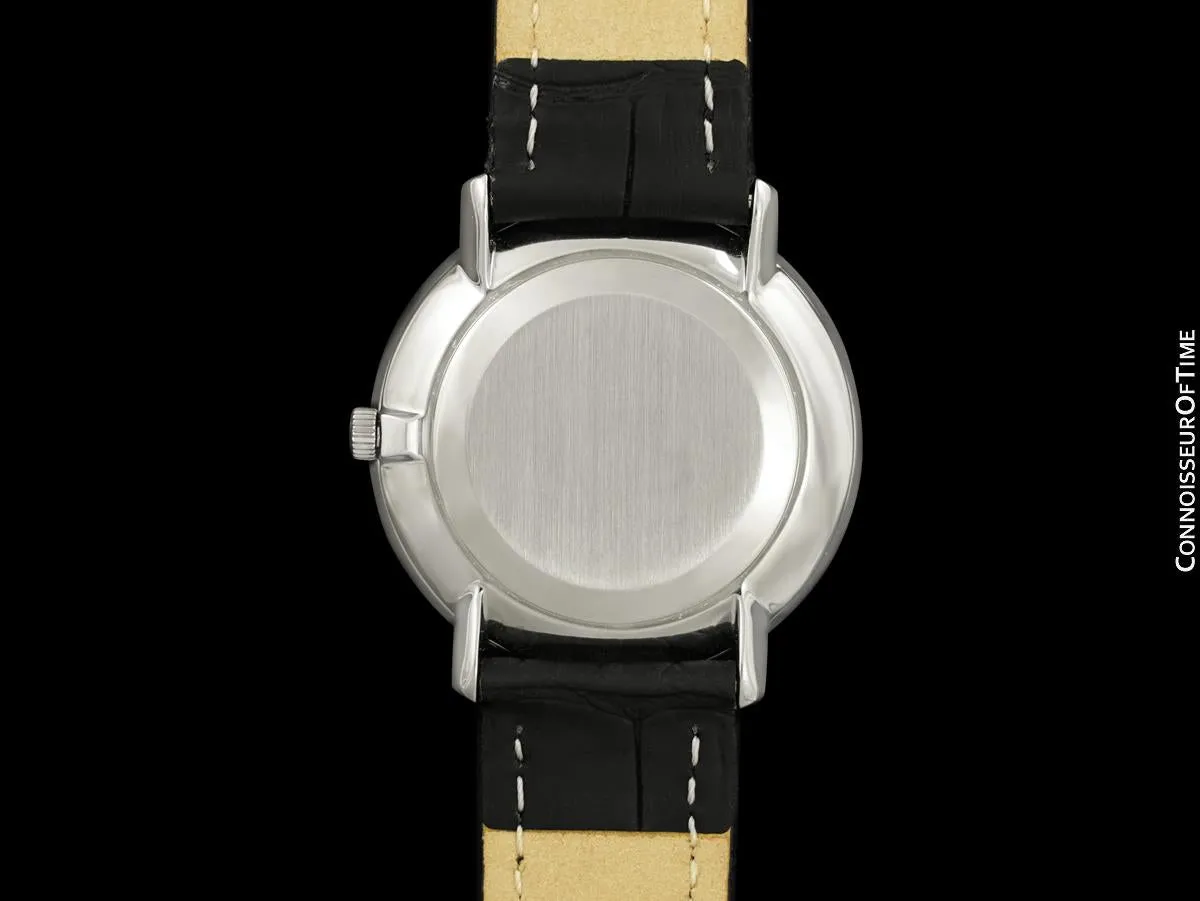 1973 Omega De Ville Vintage Mens Handwound Watch with Embossed Dial - Stainless Steel