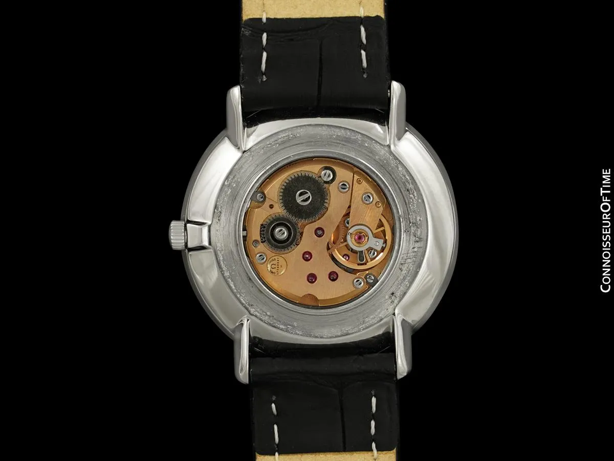 1973 Omega De Ville Vintage Mens Handwound Watch with Embossed Dial - Stainless Steel