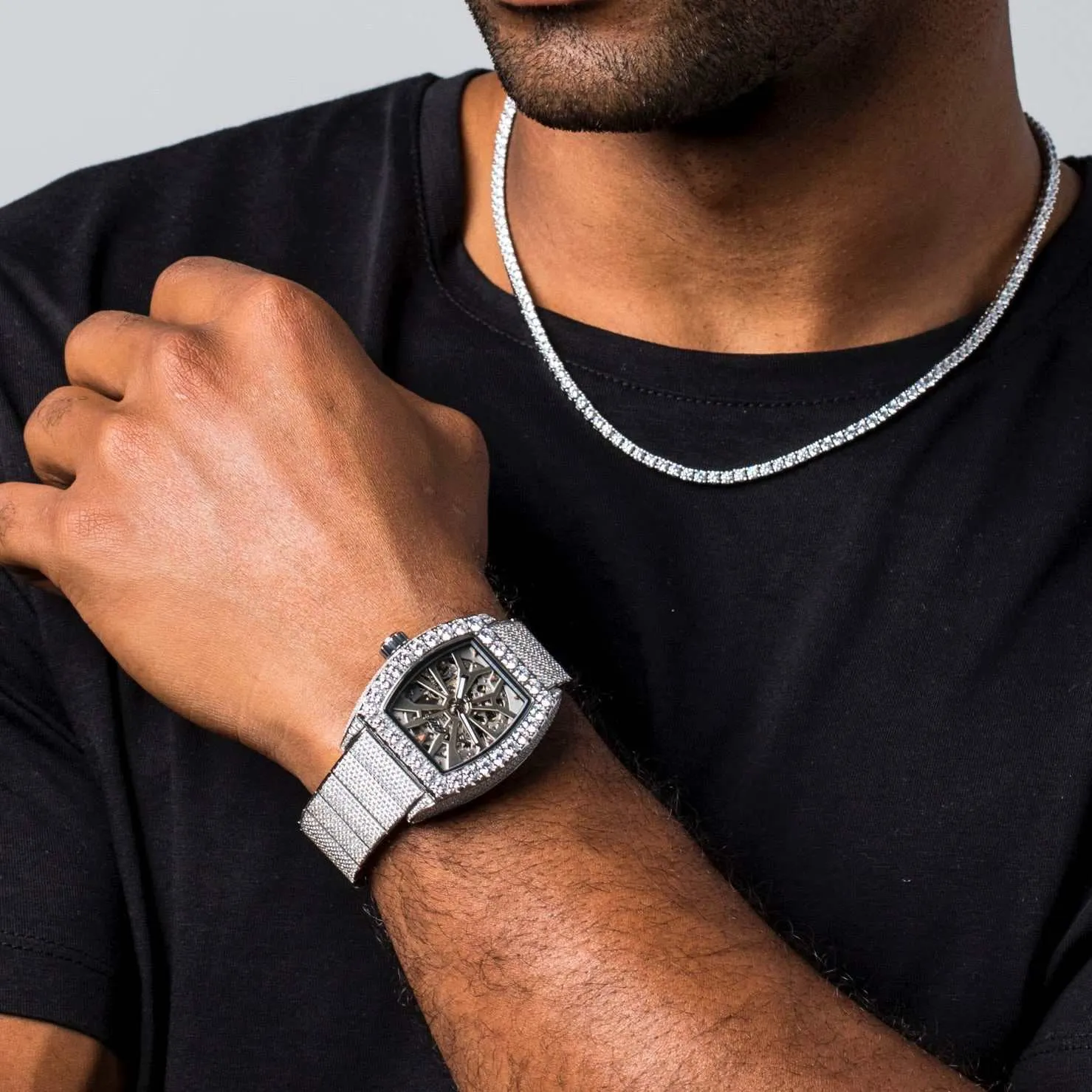 40MM Perennial Era® Skeleton Watch- Fully Iced