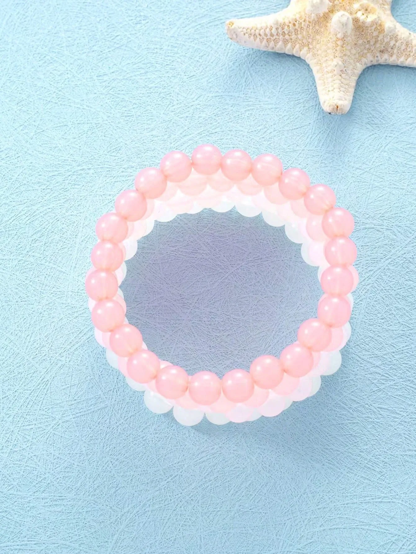 4pcs Minimalist Peach Ombre Beaded Bracelet Stackable Stretch Bracelets Creative