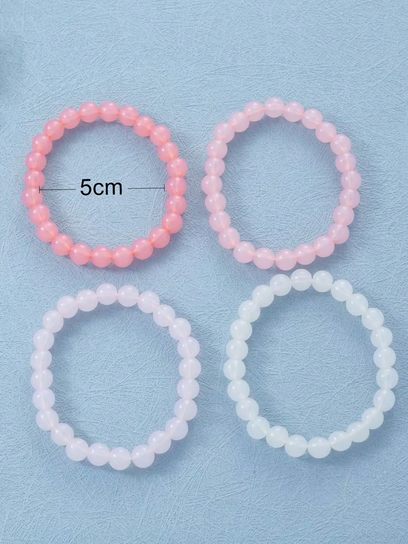 4pcs Minimalist Peach Ombre Beaded Bracelet Stackable Stretch Bracelets Creative