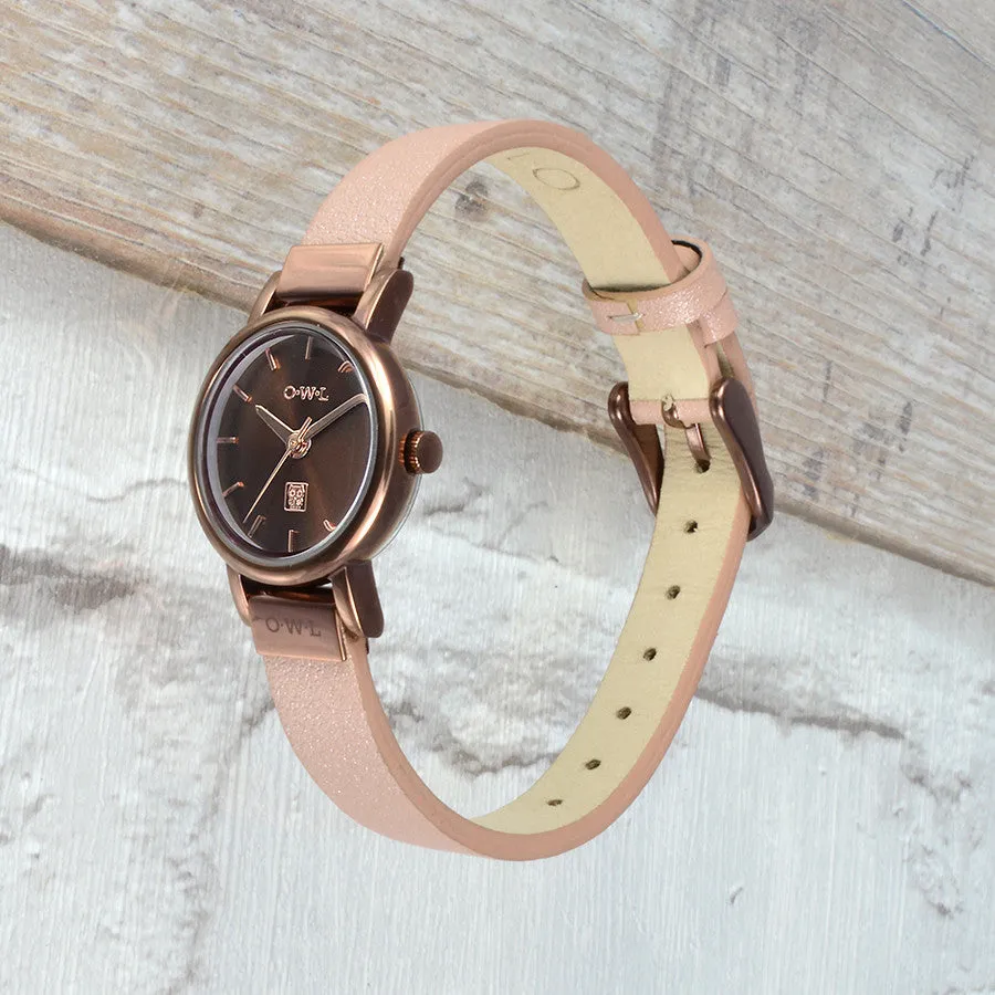 ASCOT CHOCOLATE AND NUDE LEATHER LADIES WATCH
