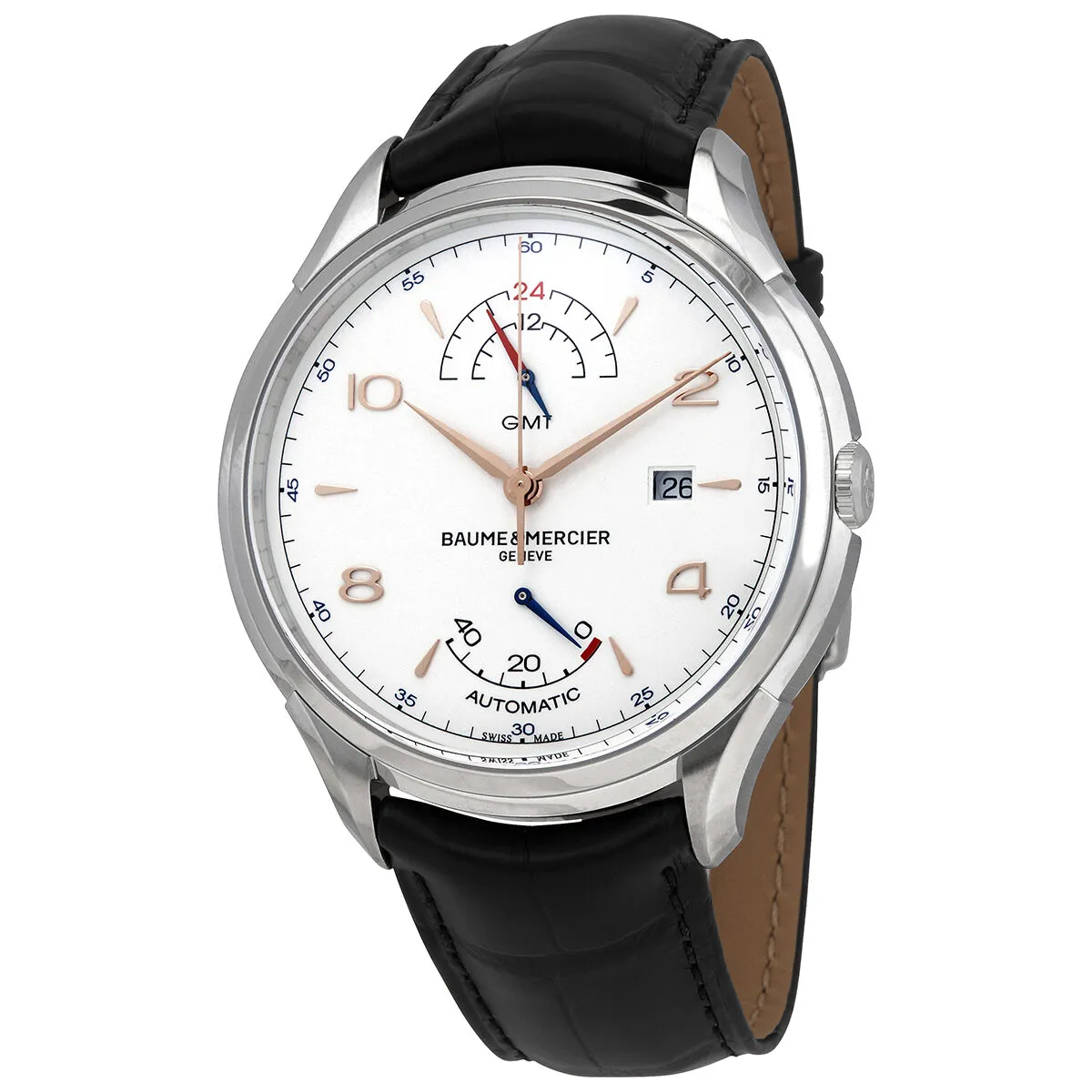Baume et Mercier Clifton GMT Automatic Power Reserve White Dial Men's Watch 10421
