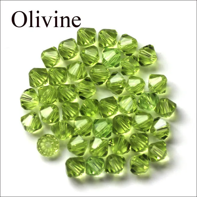 Bicone Beads Crystal AB 100PCS/LOT 4mm Czech Loose Crystal Beads/ Faceted Glass Beads for DIY Jewelry Earrings Bracelets