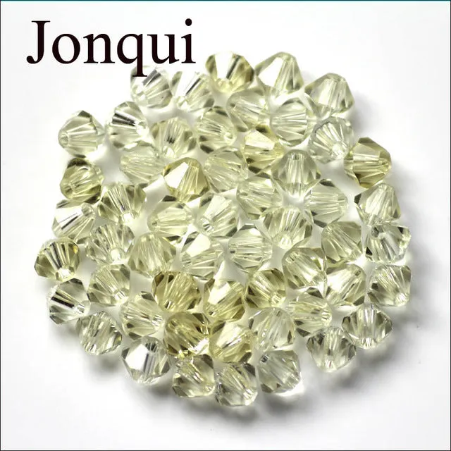 Bicone Beads Crystal AB 100PCS/LOT 4mm Czech Loose Crystal Beads/ Faceted Glass Beads for DIY Jewelry Earrings Bracelets