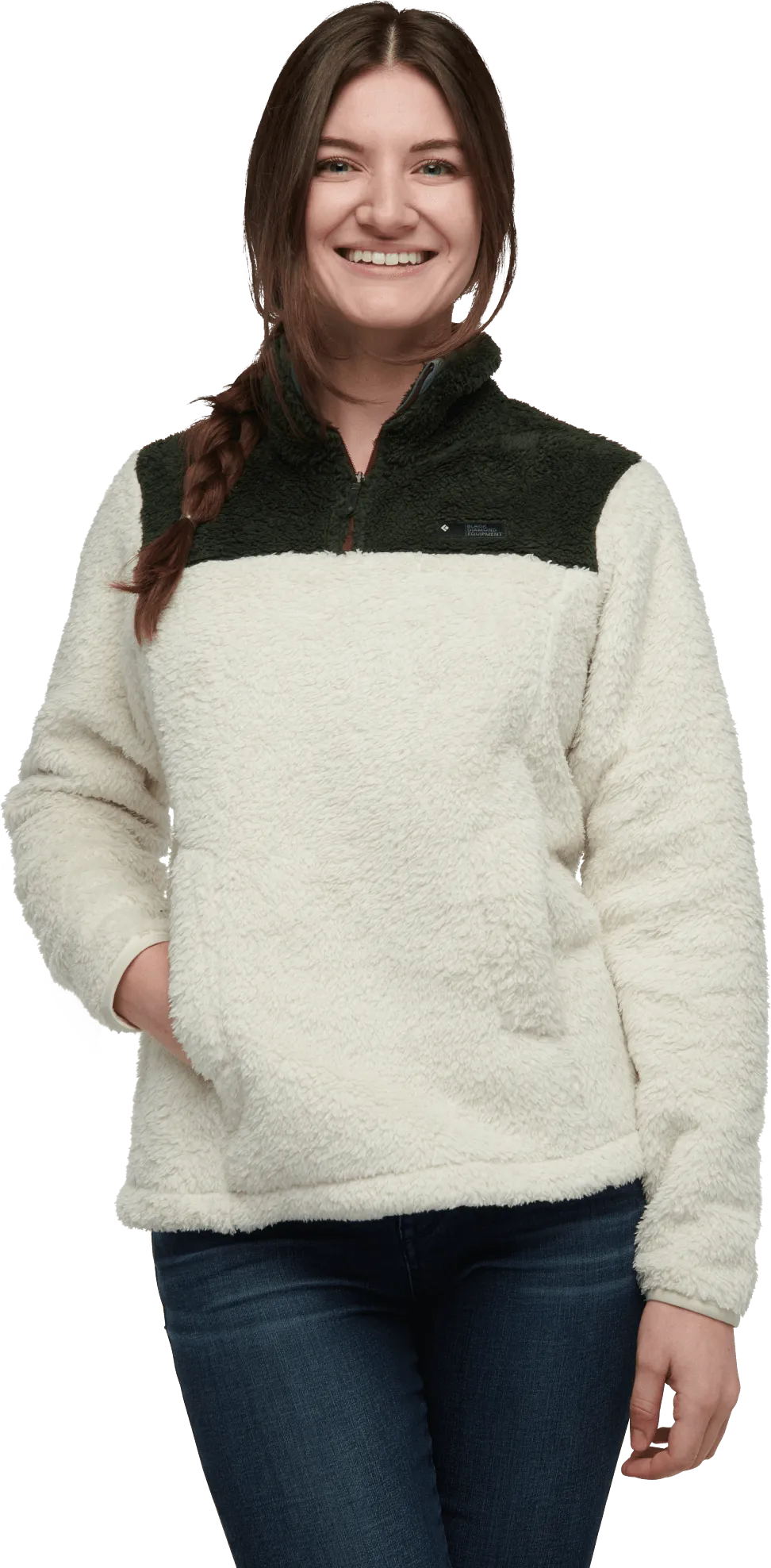 Black Diamond Women&#x27;s Roadie 1/4 Zip Fleece Birch/Tundra | Buy Black Diamond Women&#x27;s Roadie 1/4 Zip Fleece Birch/Tundra here | Outnorth