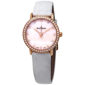 Blancpain 18kt Rose Gold Automatic Mother of Pearl Diamond Dial Ladies Watch 6102-2954C-95A