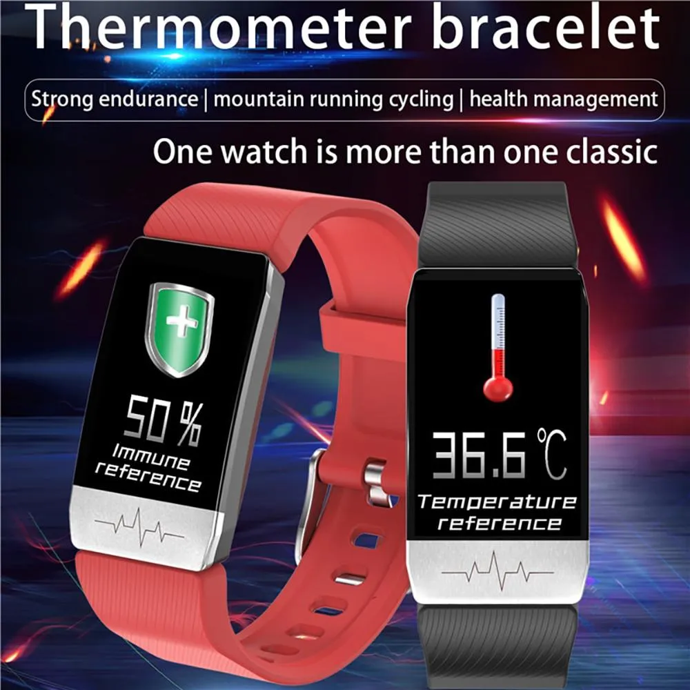 Body Temperature Tracker With Heart Rate Blood Oxygen Monitor Smartwatch