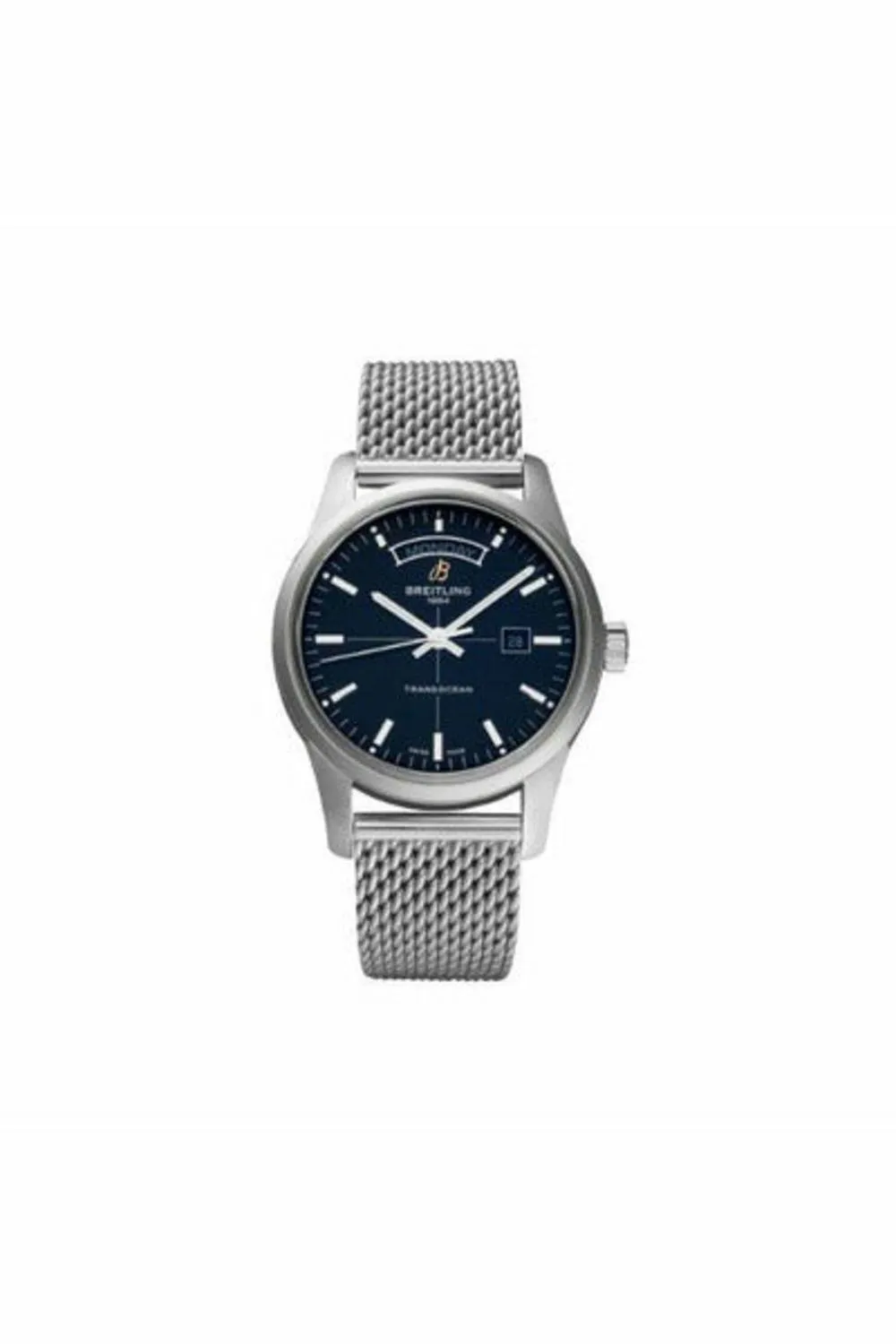 breitling transocean day date chronometre 43mm stainless steel men's watch
