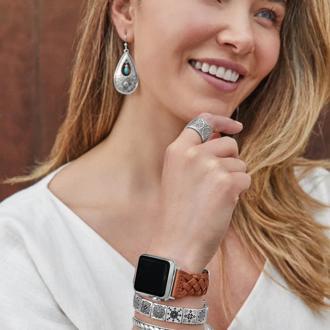 Brighton Sutton Braided Leather Apple Watch Band - Light Brown