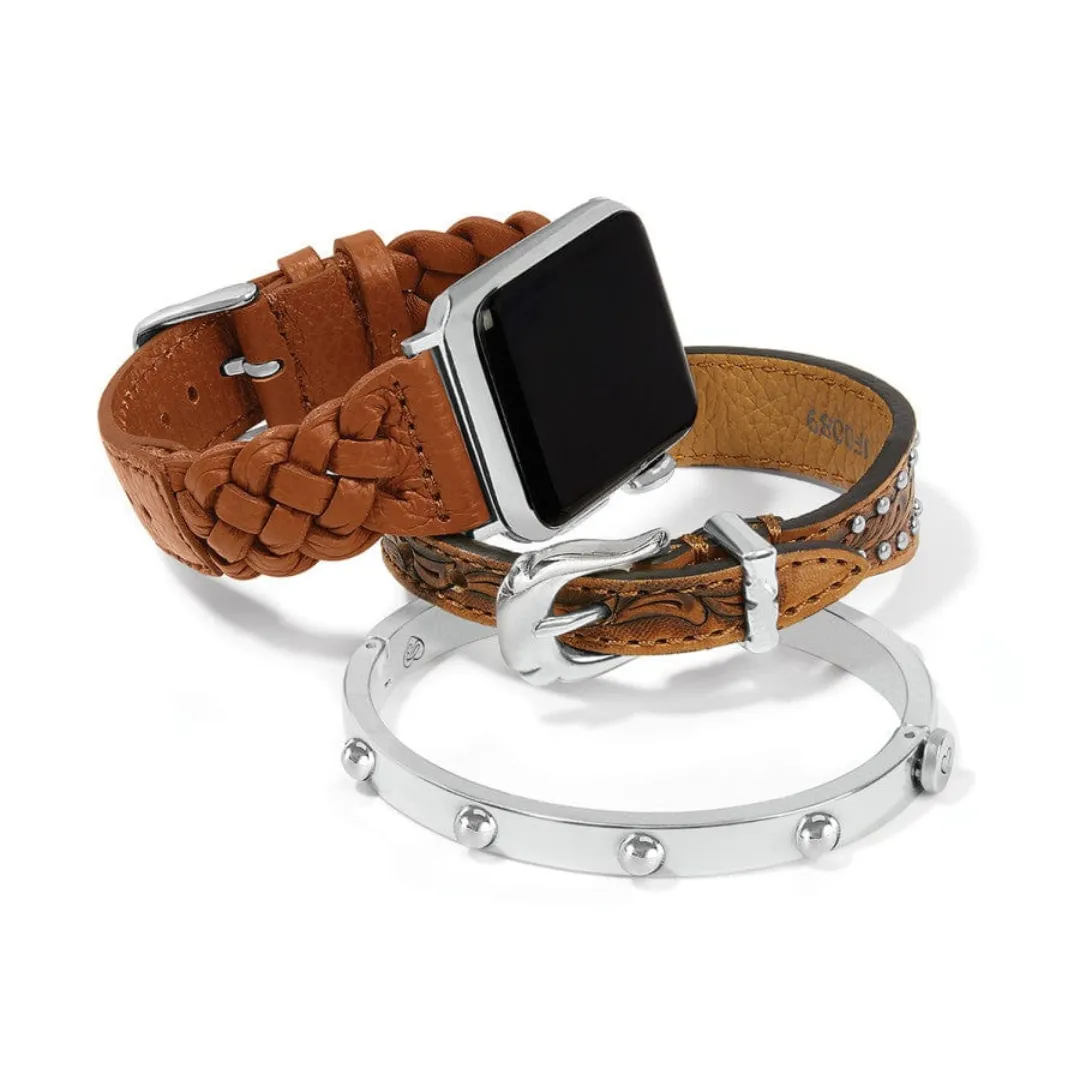 Brighton Sutton Braided Leather Apple Watch Band - Light Brown