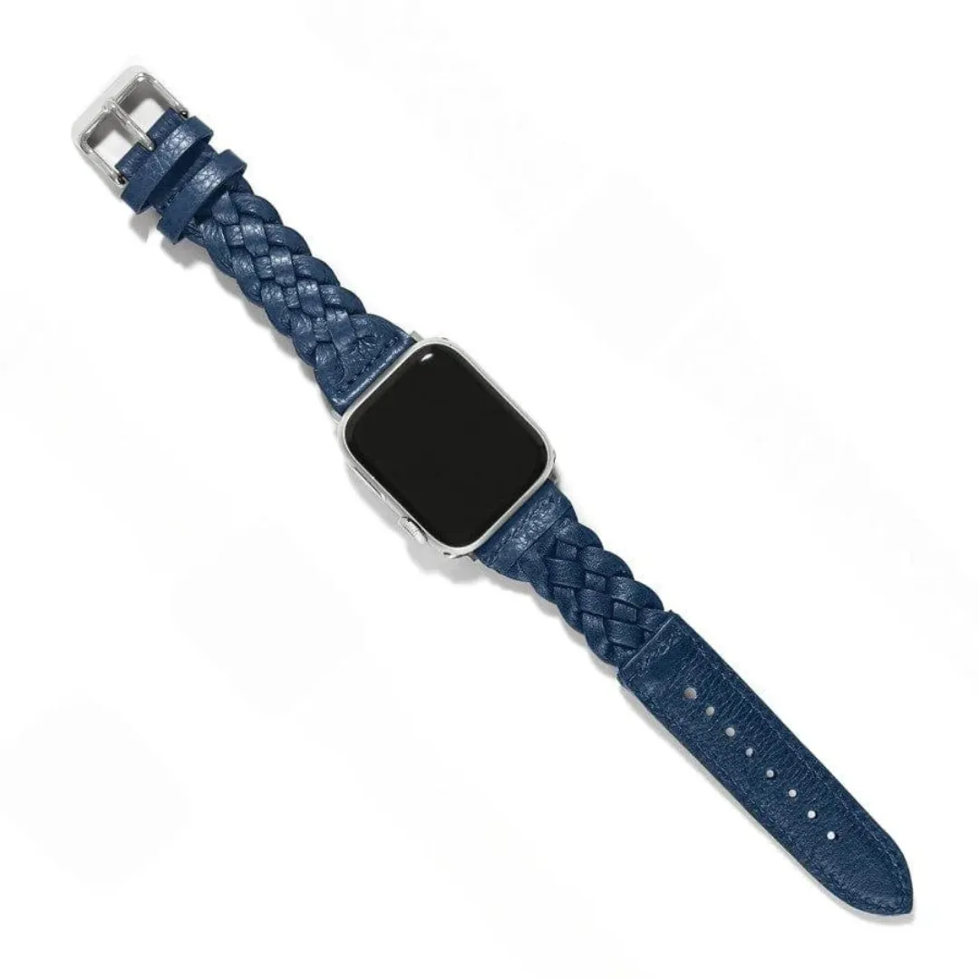 Brighton Sutton Braided Leather Apple Watch Band - Navy