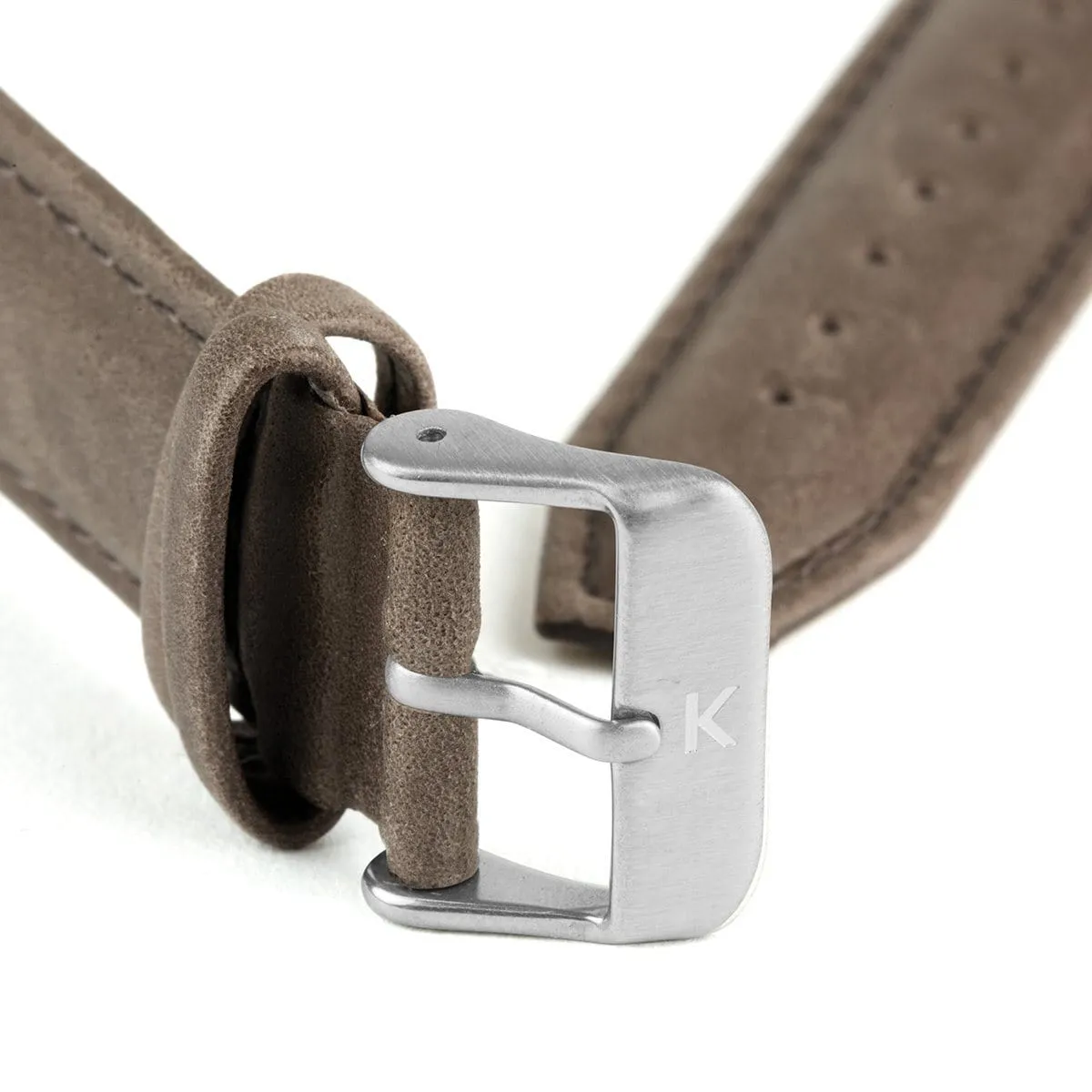 Brown Stitched Leather Watch Strap - 20mm Width