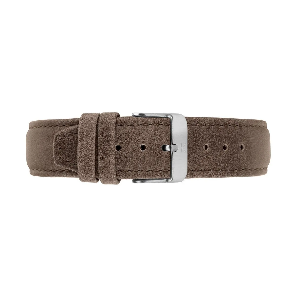 Brown Stitched Leather Watch Strap - 20mm Width
