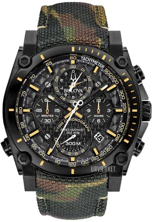 Bulova Men's Precisionist Chronograph Champlain Camouflage Strap Watch 98B332