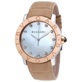 Bvlgari BVLGARI White Mother of Pearl Diamond Dial 37mm Automatic Ladies Watch 101895