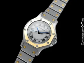 Cartier Santos Octagon Ladies Watch, Automatic - Stainless Steel & 18K Gold