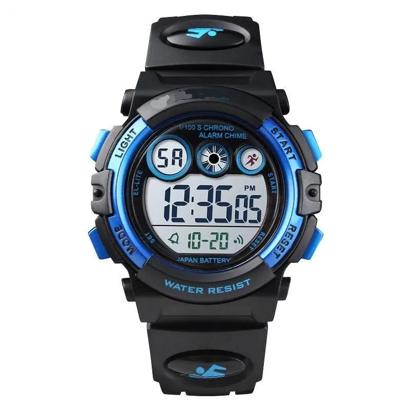 Children Water/Shock Resistant Sport Watch-Stop Watch, Calendar, Alarm