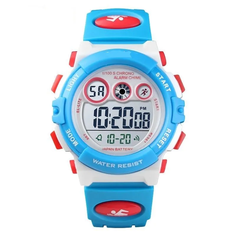 Children Water/Shock Resistant Sport Watch-Stop Watch, Calendar, Alarm