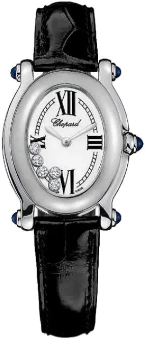 Chopard Happy Sport White Diamond Dial 18kt White Gold Ladies Watch 277465-1005