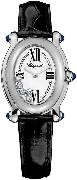 Chopard Happy Sport White Diamond Dial 18kt White Gold Ladies Watch 277465-1005