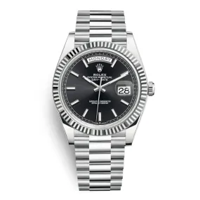Chronograph Silver Black Stainless Steel Wrist Watch For Men