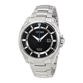 Citizen Eco-Drive Titanium Sapphire Crystal Black Dial Men's Watch AW1400-52E