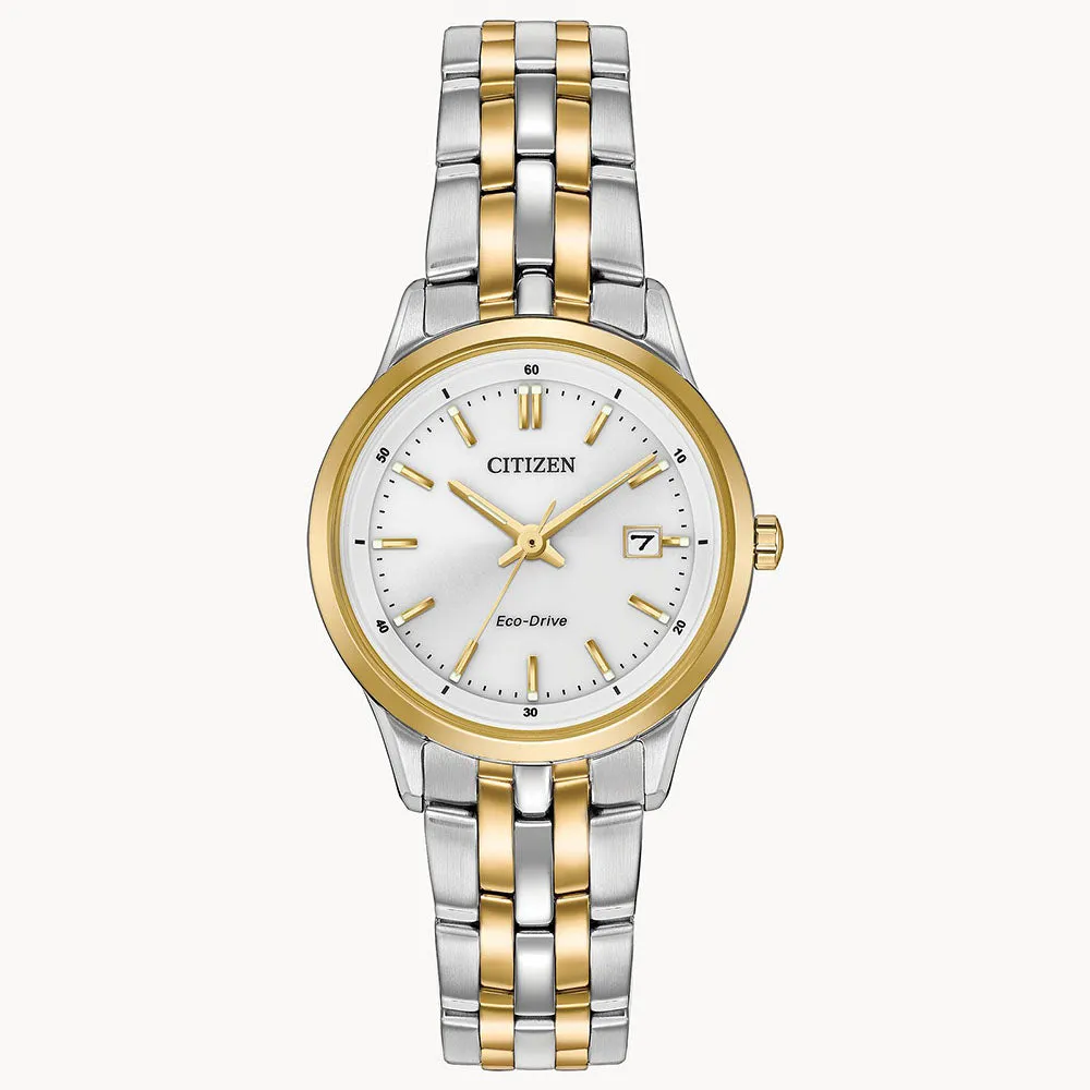 Citizen Womens Gold Case Two-Tone Stainless Steel Bracelet Watch - EW2404-57A