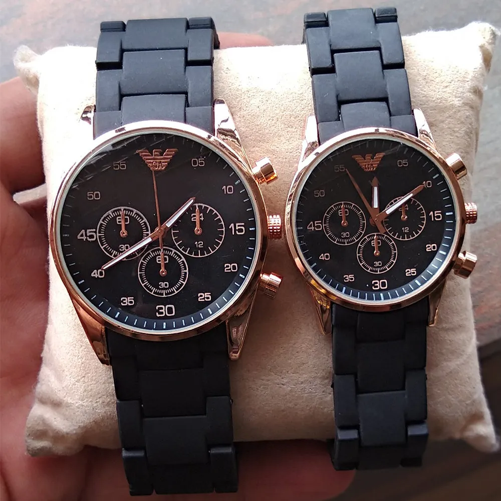 Couple Watch  Rubber Chain Watch Premium Quality