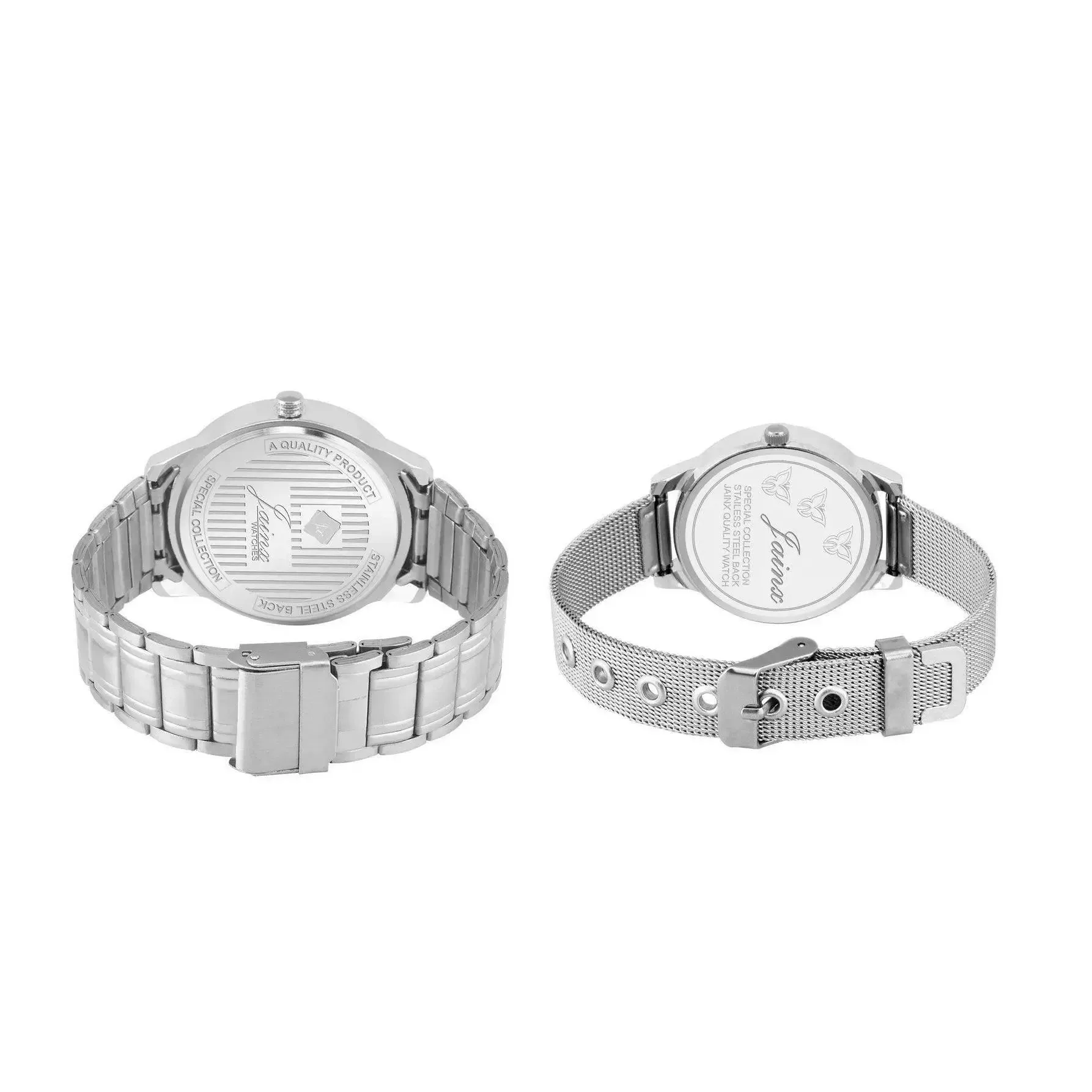 Couple's Black Dial Day And Date Analog Watch - Jainx JC451