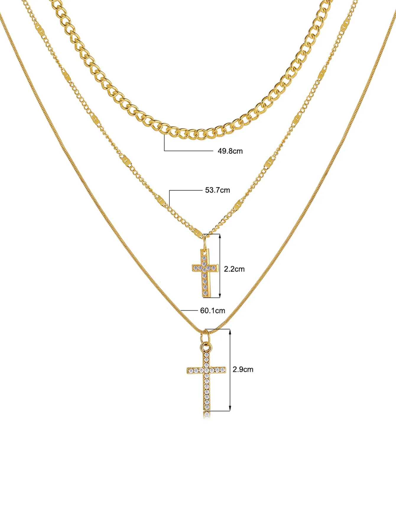Cross Charm Layered Necklace