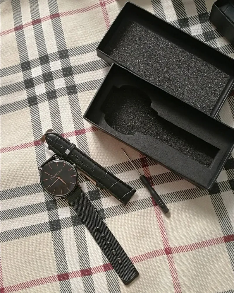 Crown rose Watch， Leather Ultra Thin Minimalist Business Casual Dress Watches