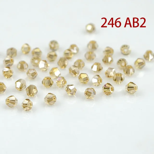 Crystal AB Bicone Beads 5328/5301 100PCS/LOT 4mm Czech Loose Crystal Beads/Faceted Glass Beads for DIY Jewelry Necklace Bracelet
