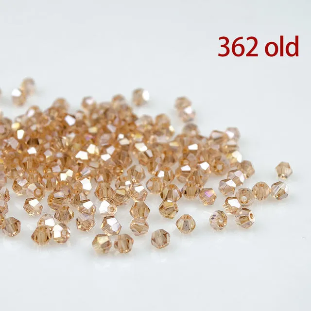 Crystal AB Bicone Beads 5328/5301 100PCS/LOT 4mm Czech Loose Crystal Beads/Faceted Glass Beads for DIY Jewelry Necklace Bracelet