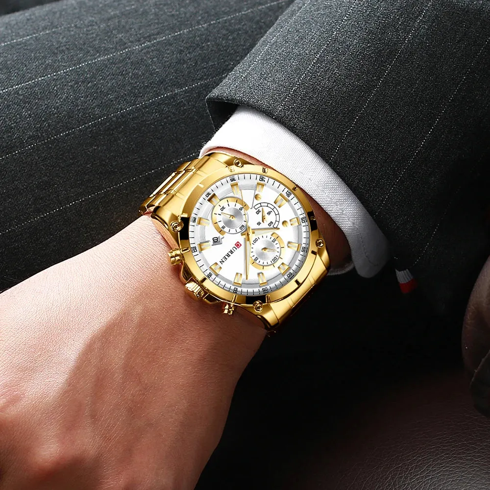 CURREN Mens Watches Fashion Top Brand Luxury Business Automatic Date Watch Men Casual Waterproof Watch Relogio Masculino Box