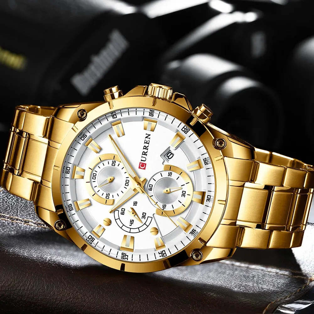 CURREN Mens Watches Fashion Top Brand Luxury Business Automatic Date Watch Men Casual Waterproof Watch Relogio Masculino Box