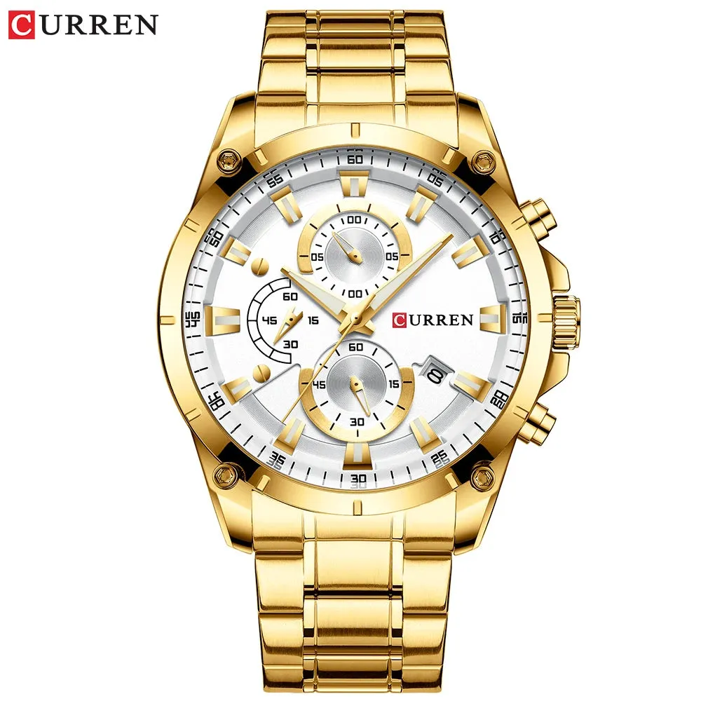 CURREN Mens Watches Fashion Top Brand Luxury Business Automatic Date Watch Men Casual Waterproof Watch Relogio Masculino Box