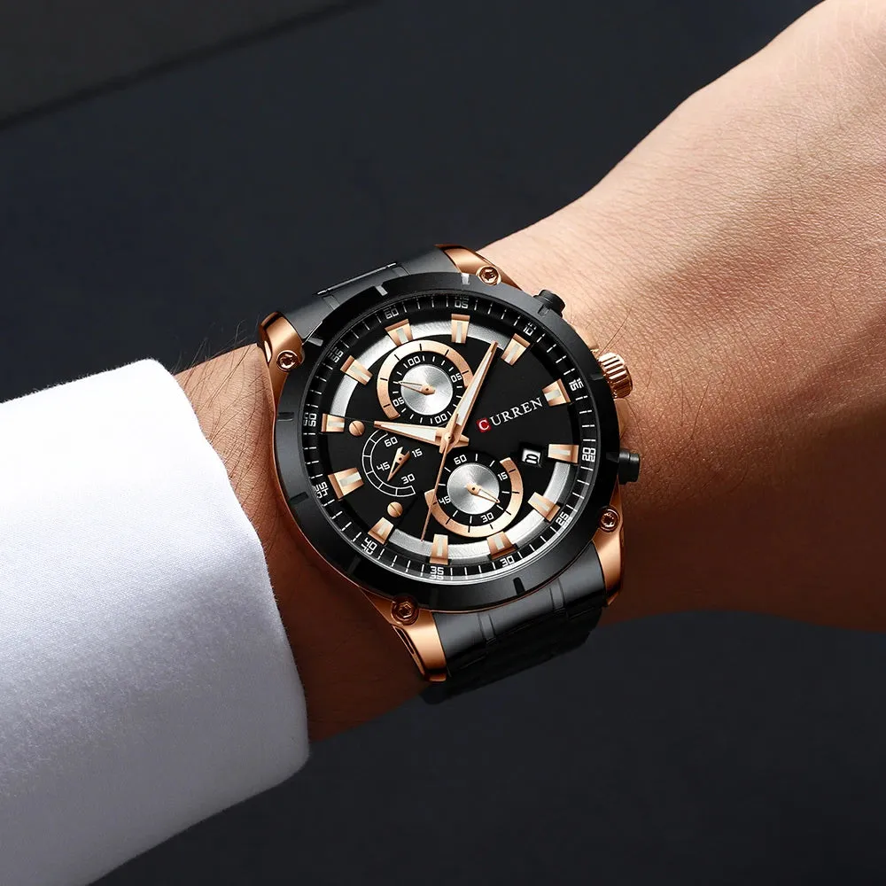 CURREN Mens Watches Fashion Top Brand Luxury Business Automatic Date Watch Men Casual Waterproof Watch Relogio Masculino Box