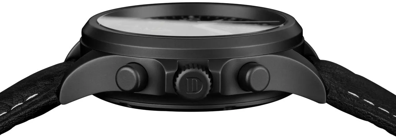 Damasko Watch DC 56 Black PVD Leather Pin