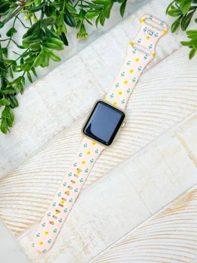 Easter Scene Printed Silicone Smart Watch Band - One Size