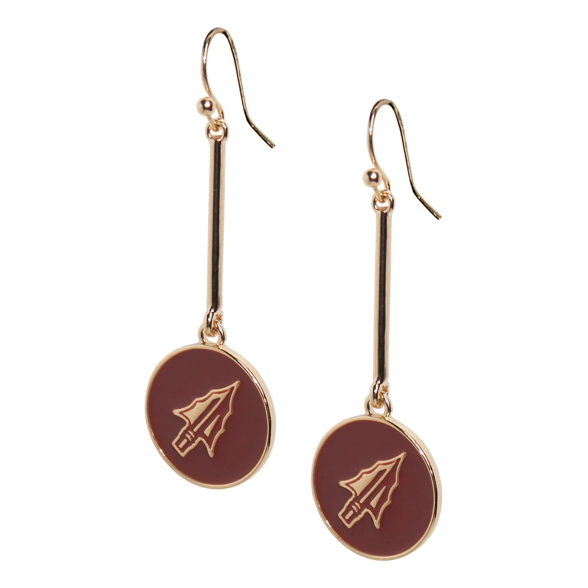 Emerson Street Enameled Arrowhead Charm Bar Drop Hook Earrings